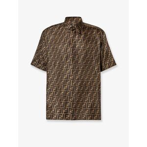 Fendi Men Silk Shirt With Ff Motif
